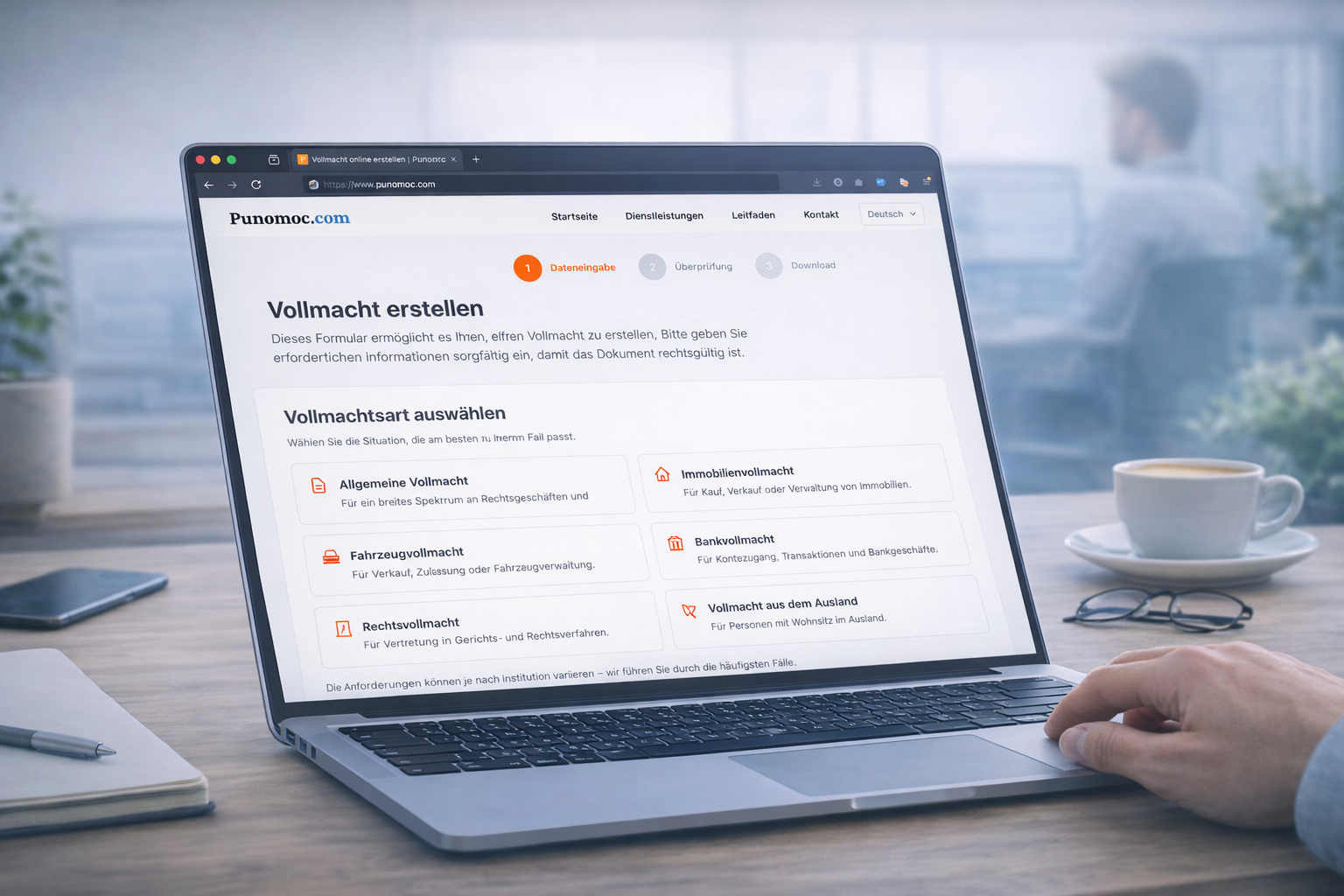 Punomoc.com screenshot